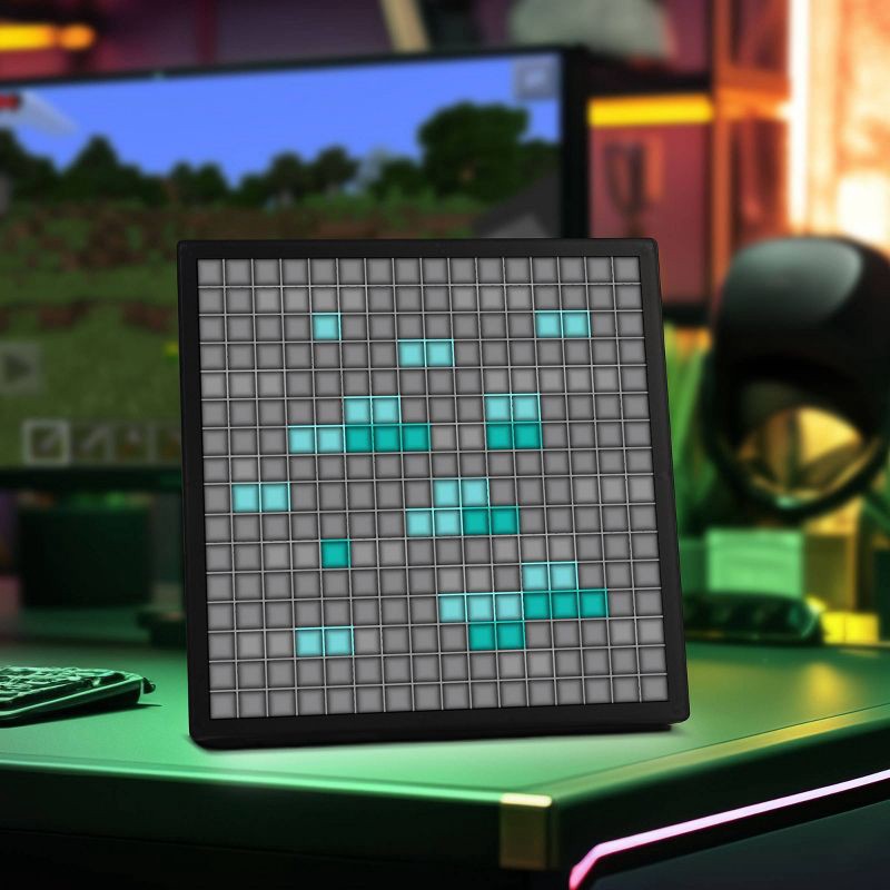 slide 13 of 17, Minecraft Pixel LED Novelty Table Lamp, 1 ct
