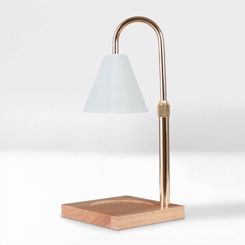 slide 1 of 4, Sparoom Candle Lamp Warmer White Metal Shade: Electric, Contemporary Home Decor, Fragrance Diffuser, 1 ct