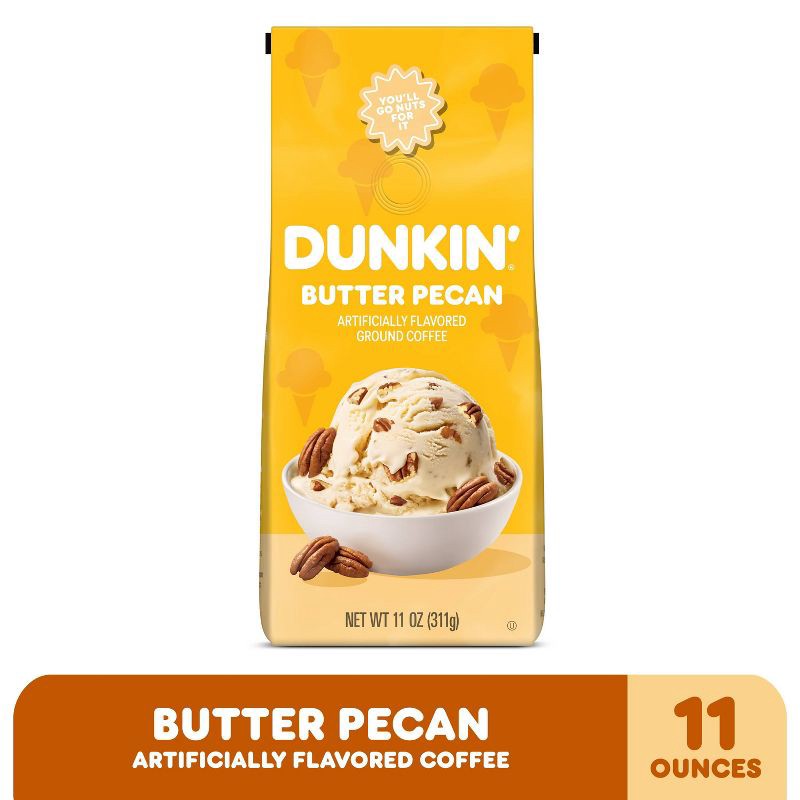 slide 3 of 9, Dunkin' Donuts Dunkin' Butter Pecan Flavored Medium Roast Ground Coffee - 11oz, 11 oz