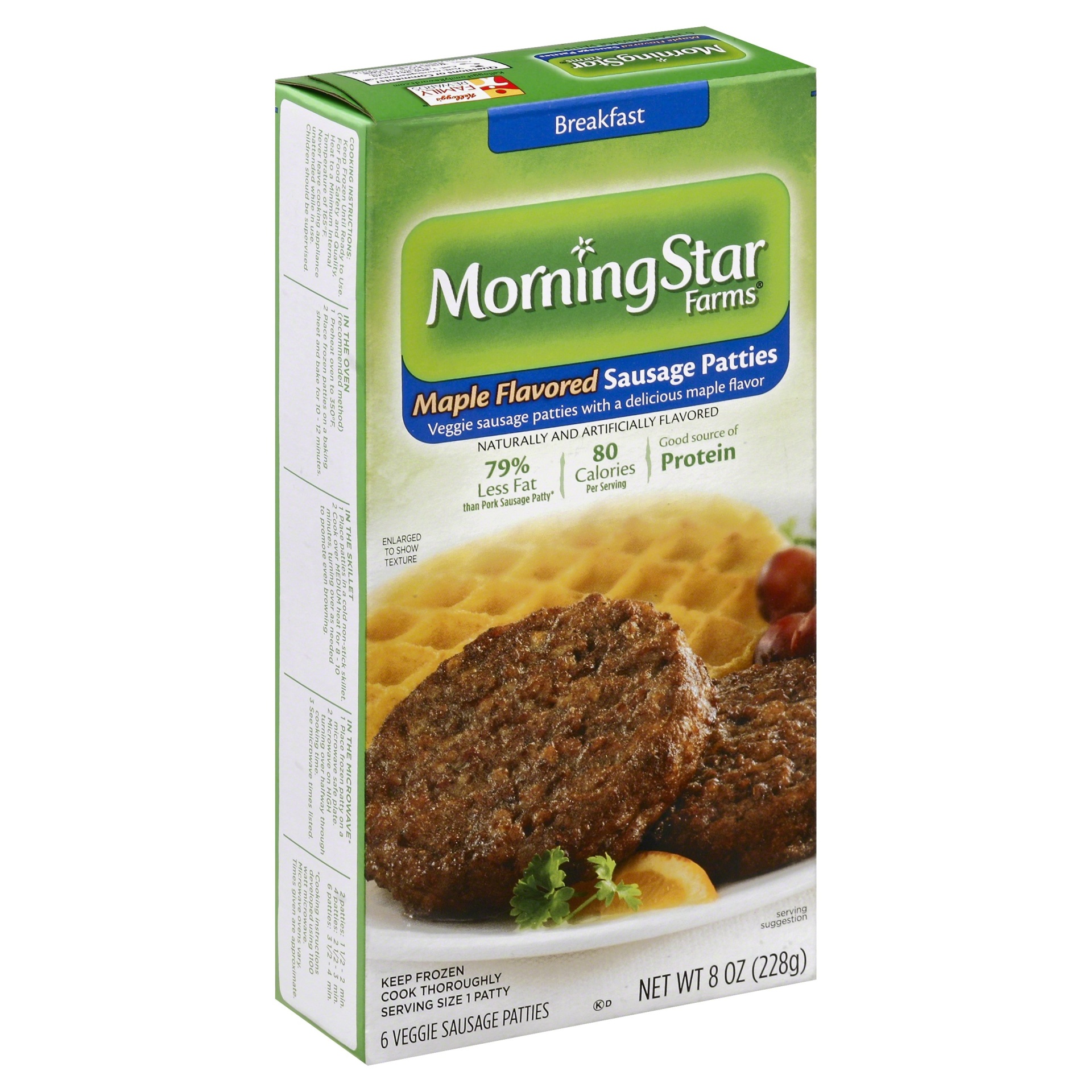 slide 1 of 1, MorningStar Farms Maple Flavored Sausage Patties, 6 ct