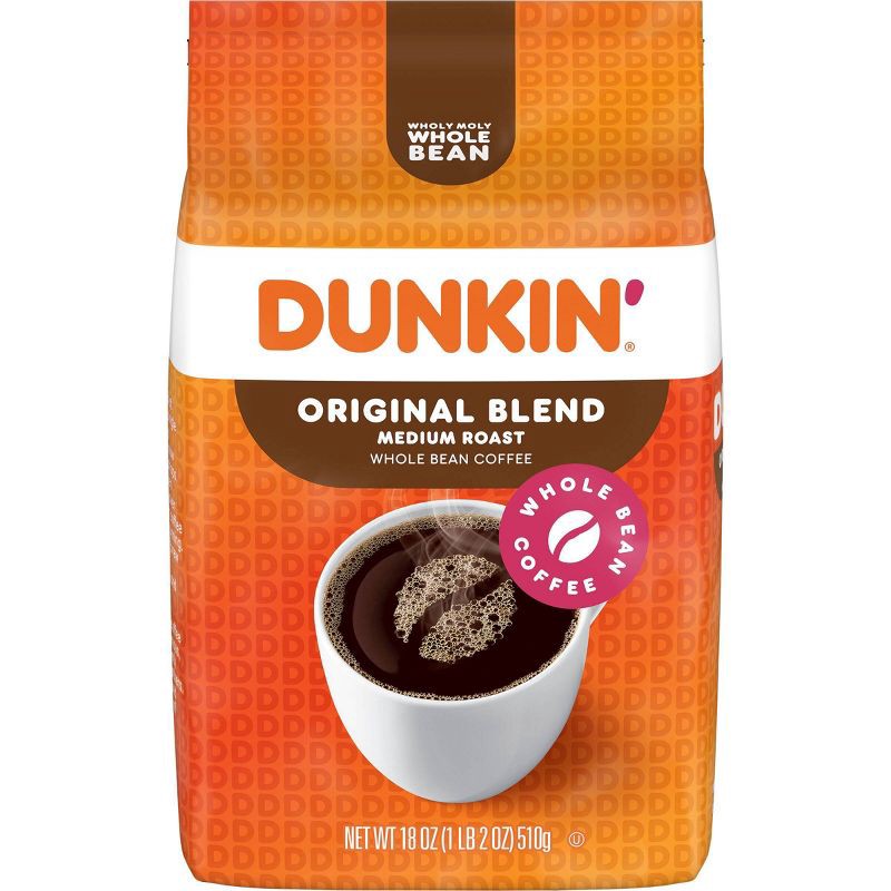 slide 1 of 7, Dunkin' Donuts Dunkin' Original Blend Whole Bean Medium Roast Coffee - 18oz, 18 oz
