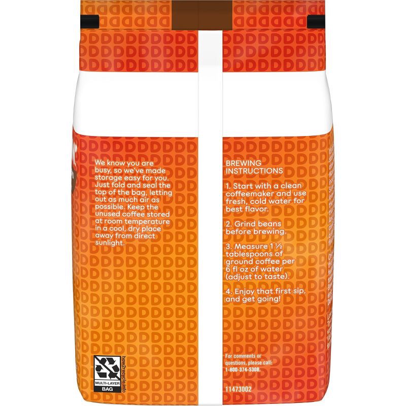 slide 2 of 7, Dunkin' Donuts Dunkin' Original Blend Whole Bean Medium Roast Coffee - 18oz, 18 oz