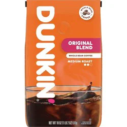 Dunkin' Donuts Dunkin' Original Blend Whole Bean Medium Roast Coffee - 18oz: Source Varies, Unflavored