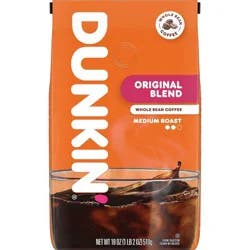 Dunkin' Donuts Dunkin' Original Blend Whole Bean Medium Roast Coffee - 18oz: Source Varies, Unflavored