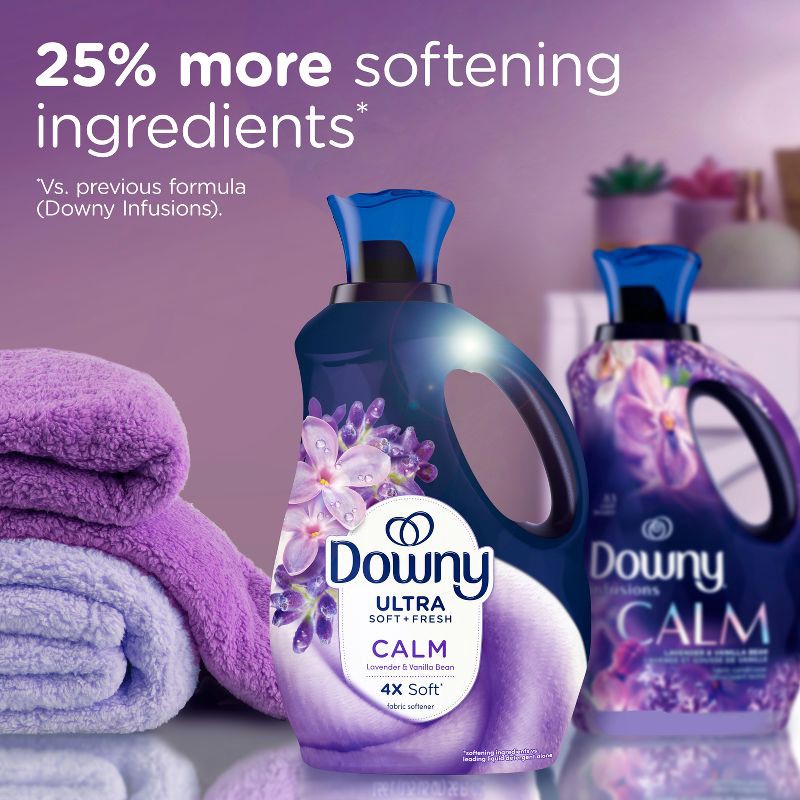 slide 6 of 11, Downy Ultra Soft + Calm Lavender & Vanilla Beans Liquid Fabric Softener - 56 fl oz, 56 fl oz