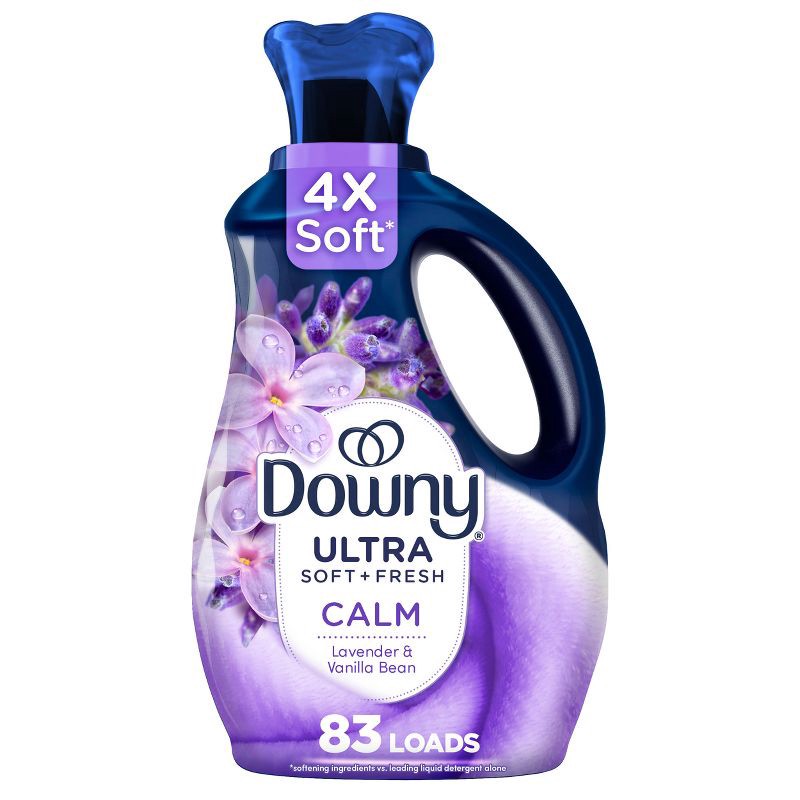 slide 1 of 11, Downy Ultra Soft + Calm Lavender & Vanilla Beans Liquid Fabric Softener - 56 fl oz, 56 fl oz