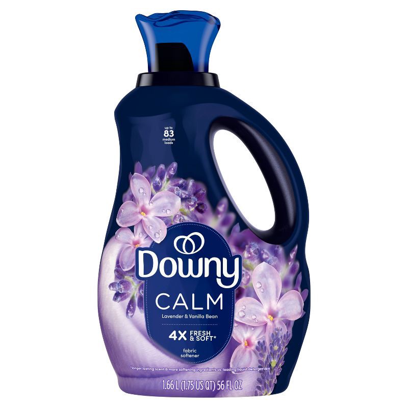 slide 10 of 11, Downy Ultra Soft + Calm Lavender & Vanilla Beans Liquid Fabric Softener - 56 fl oz, 56 fl oz