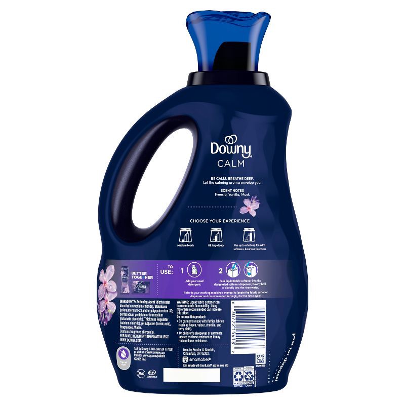 slide 11 of 11, Downy Ultra Soft + Calm Lavender & Vanilla Beans Liquid Fabric Softener - 56 fl oz, 56 fl oz