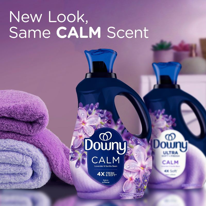 slide 5 of 11, Downy Ultra Soft + Calm Lavender & Vanilla Bean Liquid Fabric Softener - 93 fl oz, 93 fl oz