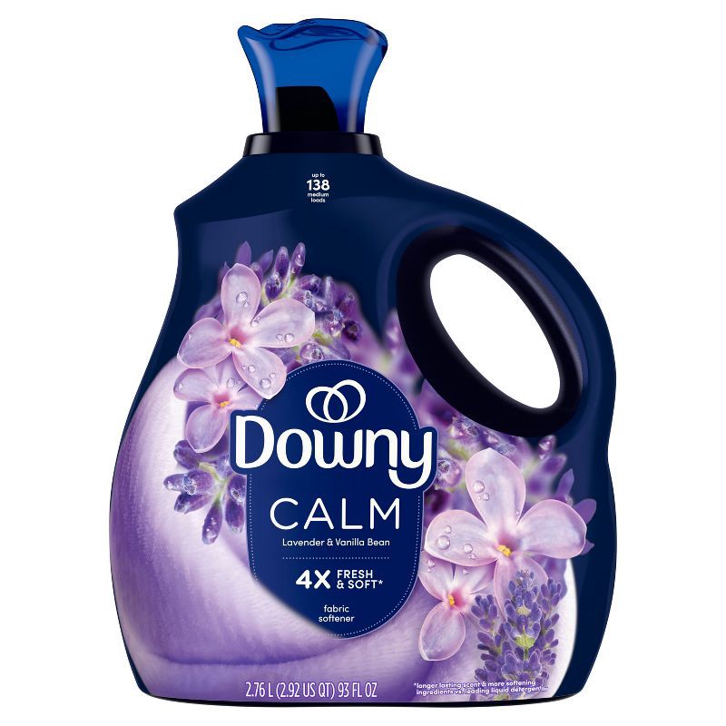 slide 10 of 11, Downy Ultra Soft + Calm Lavender & Vanilla Bean Liquid Fabric Softener - 93 fl oz, 93 fl oz