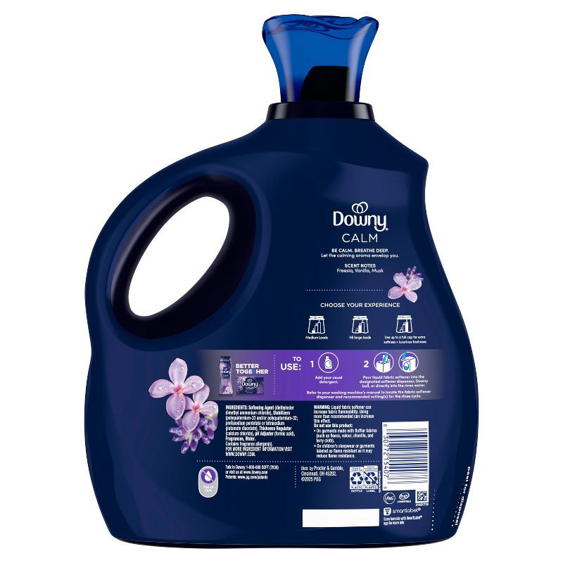 slide 11 of 11, Downy Ultra Soft + Calm Lavender & Vanilla Bean Liquid Fabric Softener - 93 fl oz, 93 fl oz