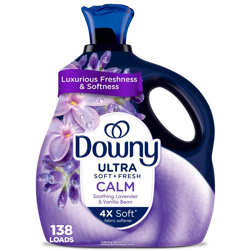 slide 1 of 11, Downy Ultra Soft + Calm Lavender & Vanilla Bean Liquid Fabric Softener - 93 fl oz, 93 fl oz
