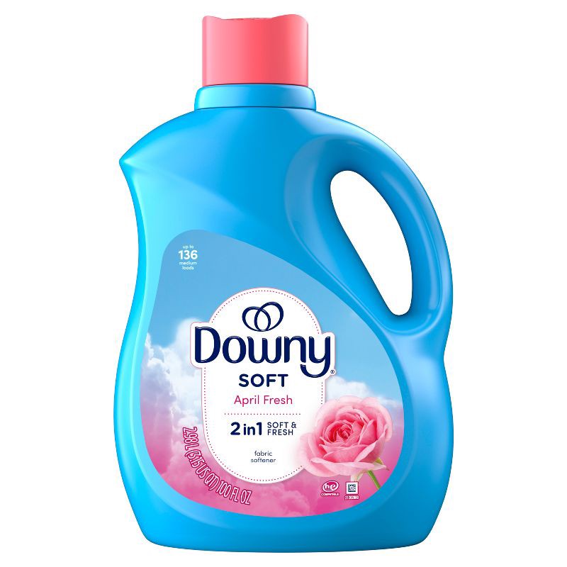 slide 2 of 10, Downy Soft & Fresh Liquid Fabric Softener - April Fresh - 100 fl oz, 100 fl oz
