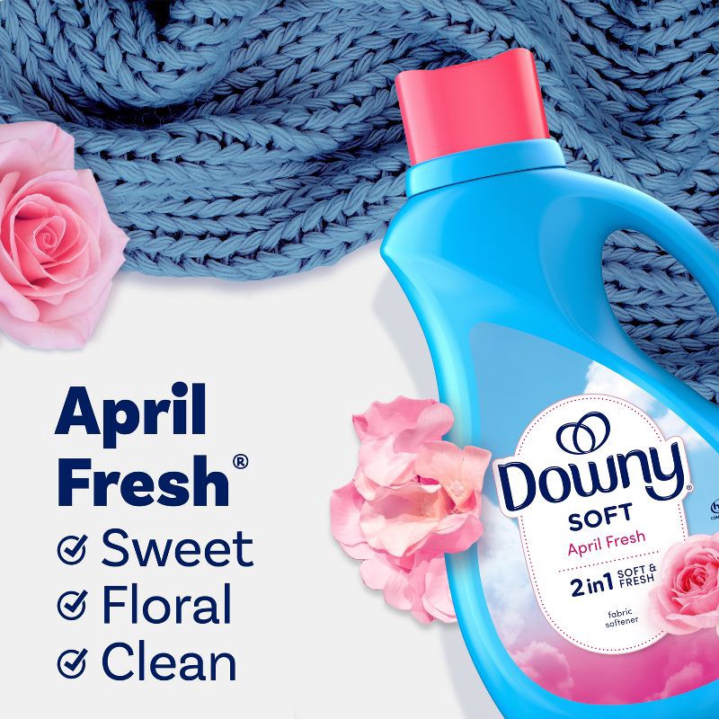 slide 6 of 10, Downy Soft & Fresh Liquid Fabric Softener - April Fresh - 100 fl oz, 100 fl oz