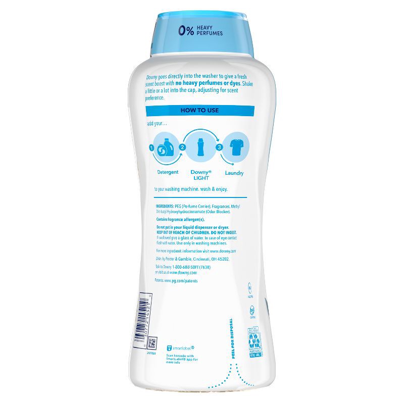 slide 12 of 12, Downy Light Ocean Mist In-Wash Scent Booster Beads - 30.1oz, 30.1 oz