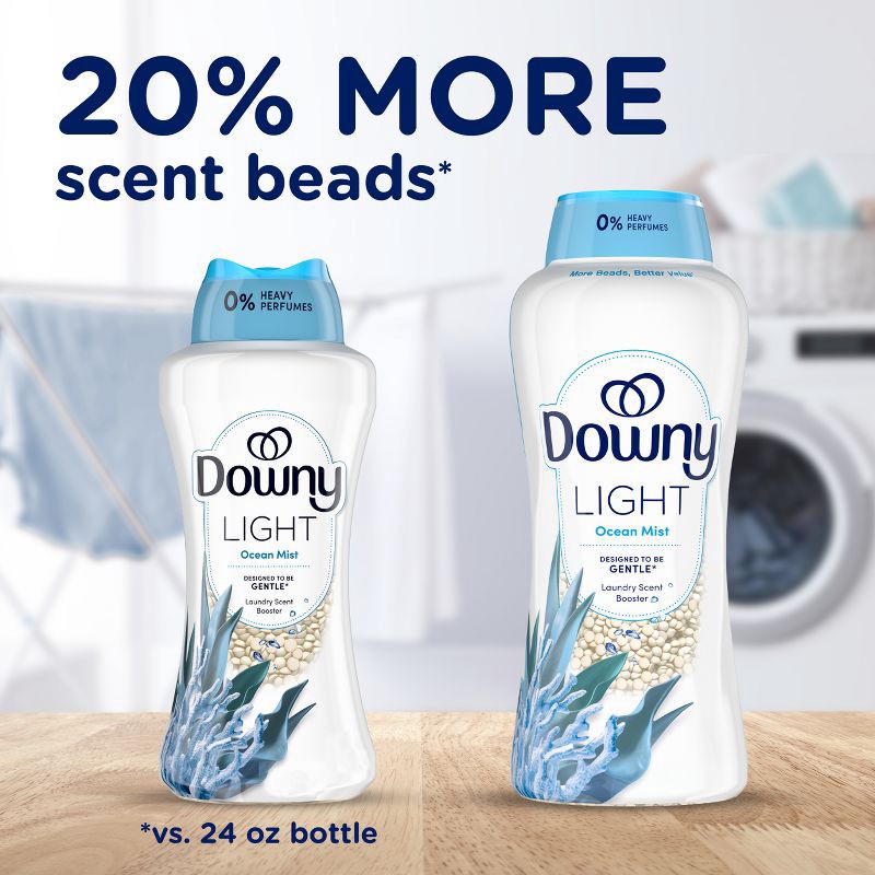 slide 10 of 12, Downy Light Ocean Mist In-Wash Scent Booster Beads - 30.1oz, 30.1 oz
