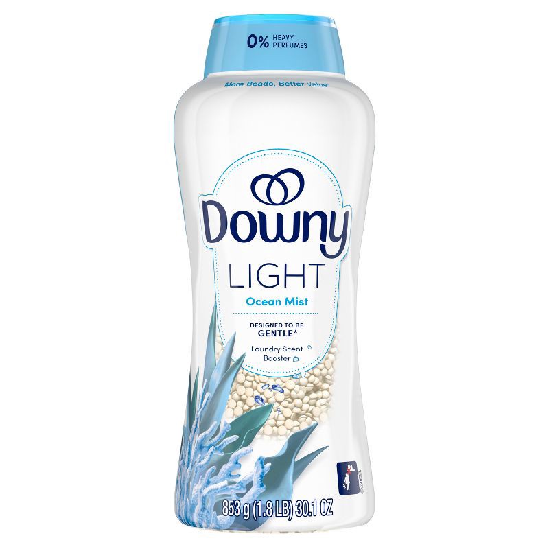 slide 11 of 12, Downy Light Ocean Mist In-Wash Scent Booster Beads - 30.1oz, 30.1 oz