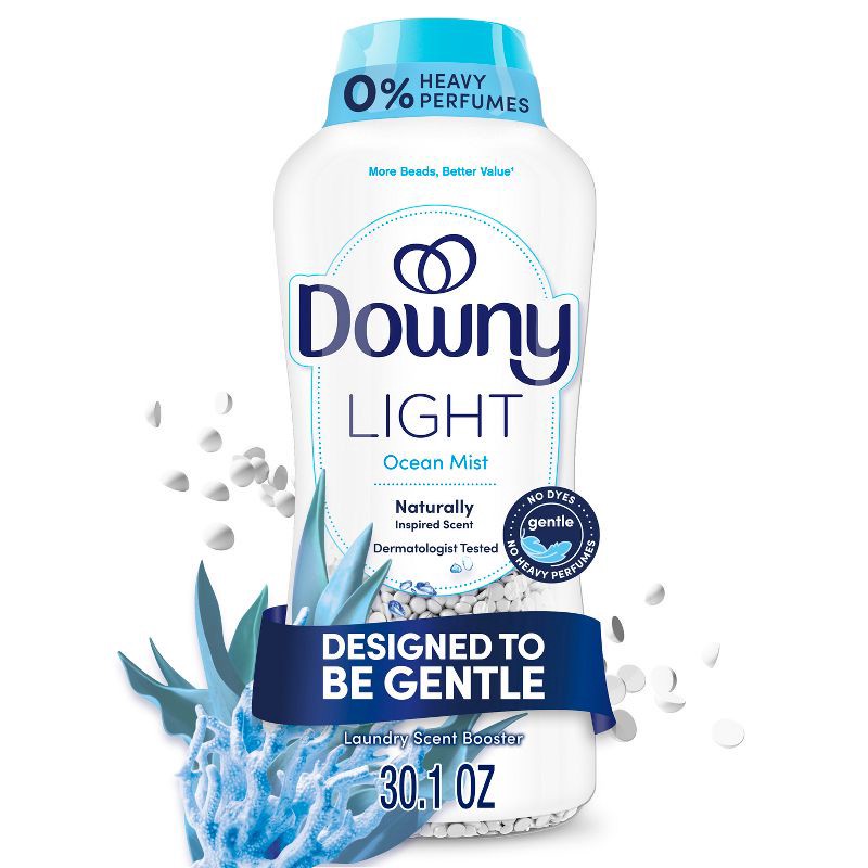 slide 1 of 14, Downy Light Ocean Mist In-Wash Scent Booster Beads - 30.1oz, 30.1 oz