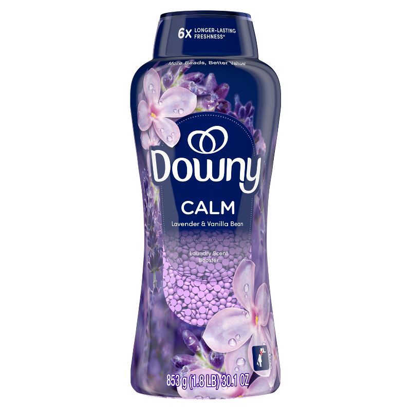 slide 10 of 11, Downy Calm Lavender & Vanilla Bean In-Wash Booster Laundry Additive Beads - 30.1oz, 30.1 oz
