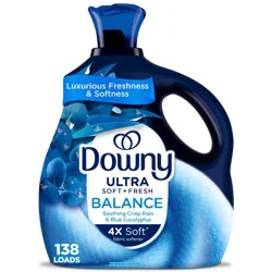 Downy Ultra Soft + Balance Crisp Rain & Blue Eucalyptus Liquid Fabric Softener - 93 fl oz