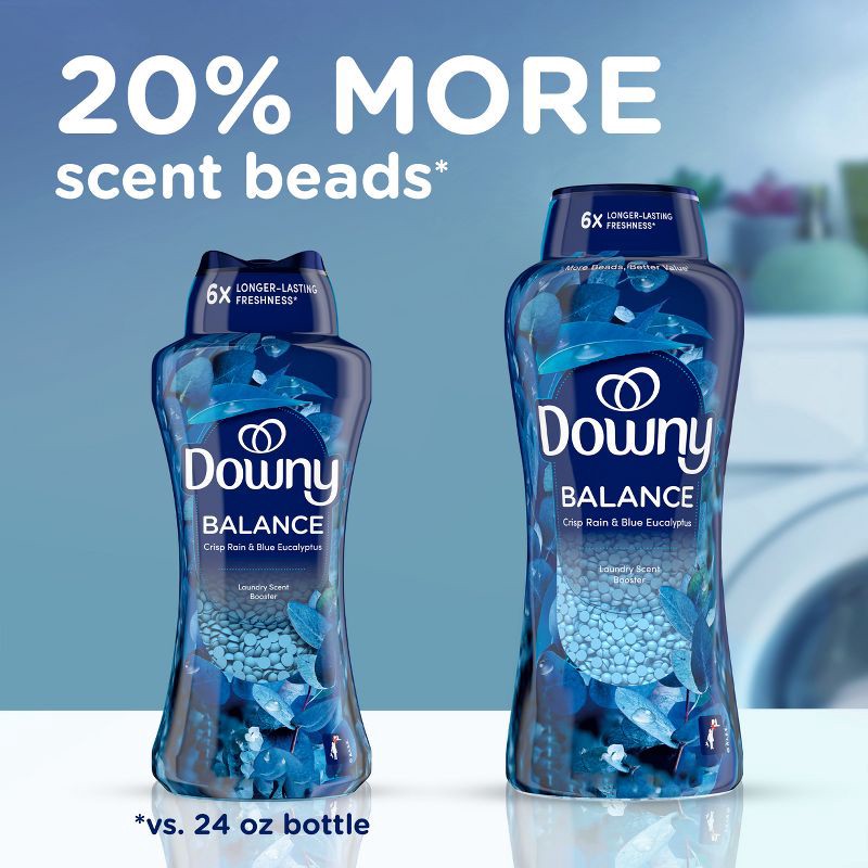 slide 2 of 12, Downy Infusions Balance Crisp Rain & Blue Eucalyptus In-Wash Scent Booster Beads - 30.1oz, 30.1 oz