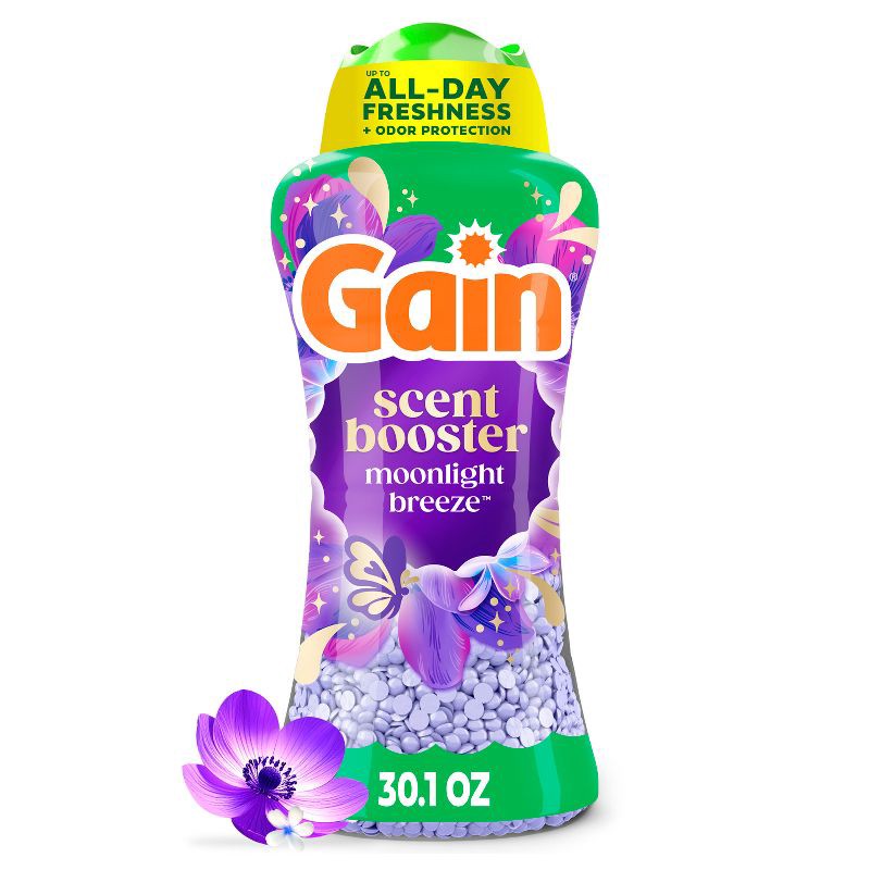 slide 1 of 14, Gain Fireworks Moonlight Breeze In-Wash Scent Booster Beads - 30.1oz: Bleach-Free, Concentrated Laundry Additive, 30.1 oz