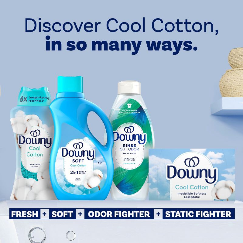 slide 9 of 10, Downy Soft Cool Cotton Liquid Fabric Softener - 100 fl oz, 100 fl oz