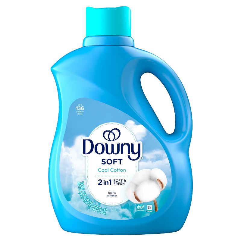 slide 2 of 10, Downy Soft Cool Cotton Liquid Fabric Softener - 100 fl oz, 100 fl oz