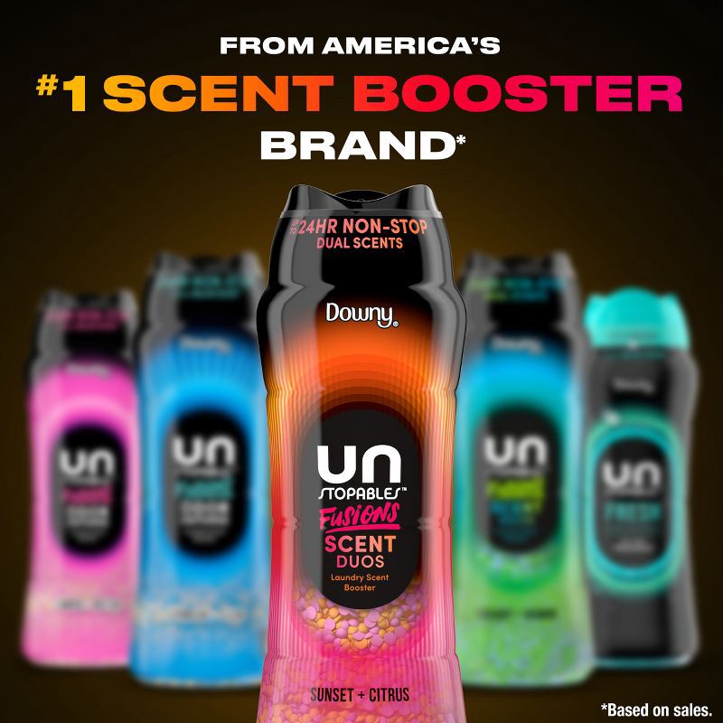 slide 9 of 11, Downy Unstopables Fusions Sunset + Citrus Laundry Additive Beads - 21.1oz, 21.1 oz