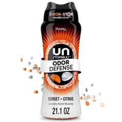 Downy Unstopables Fusions Sunset + Citrus Laundry Additive Beads - 21.1oz: Odor Control, Spill-Resistant Lid, Bleach-Free
