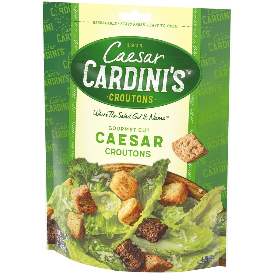 slide 8 of 8, Cardini's Croutons Caesar, 5 oz