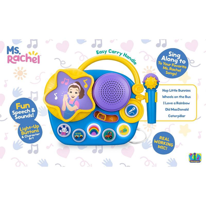 slide 2 of 6, Ms. Rachel Sing Along Boombox: Music & Light Up Toy Player, Plastic, Educational Music Focus, 1 lb, 1 lb