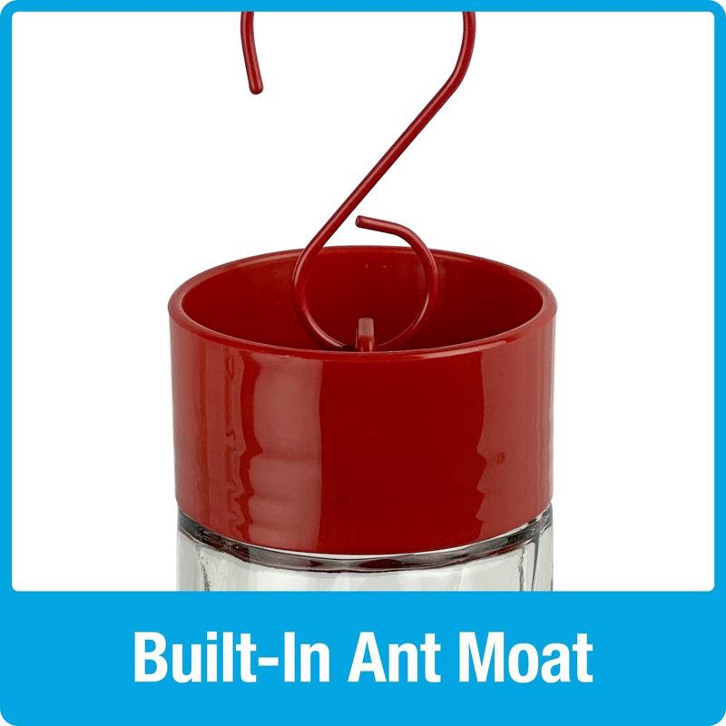 slide 3 of 6, Nature's Way Bird Products Nature's Way 20oz Scarlet Swirl Glass Hummingbird Feeder: Easy Clean, Weather-Resistant, 5 Feeding Stations, 20 oz