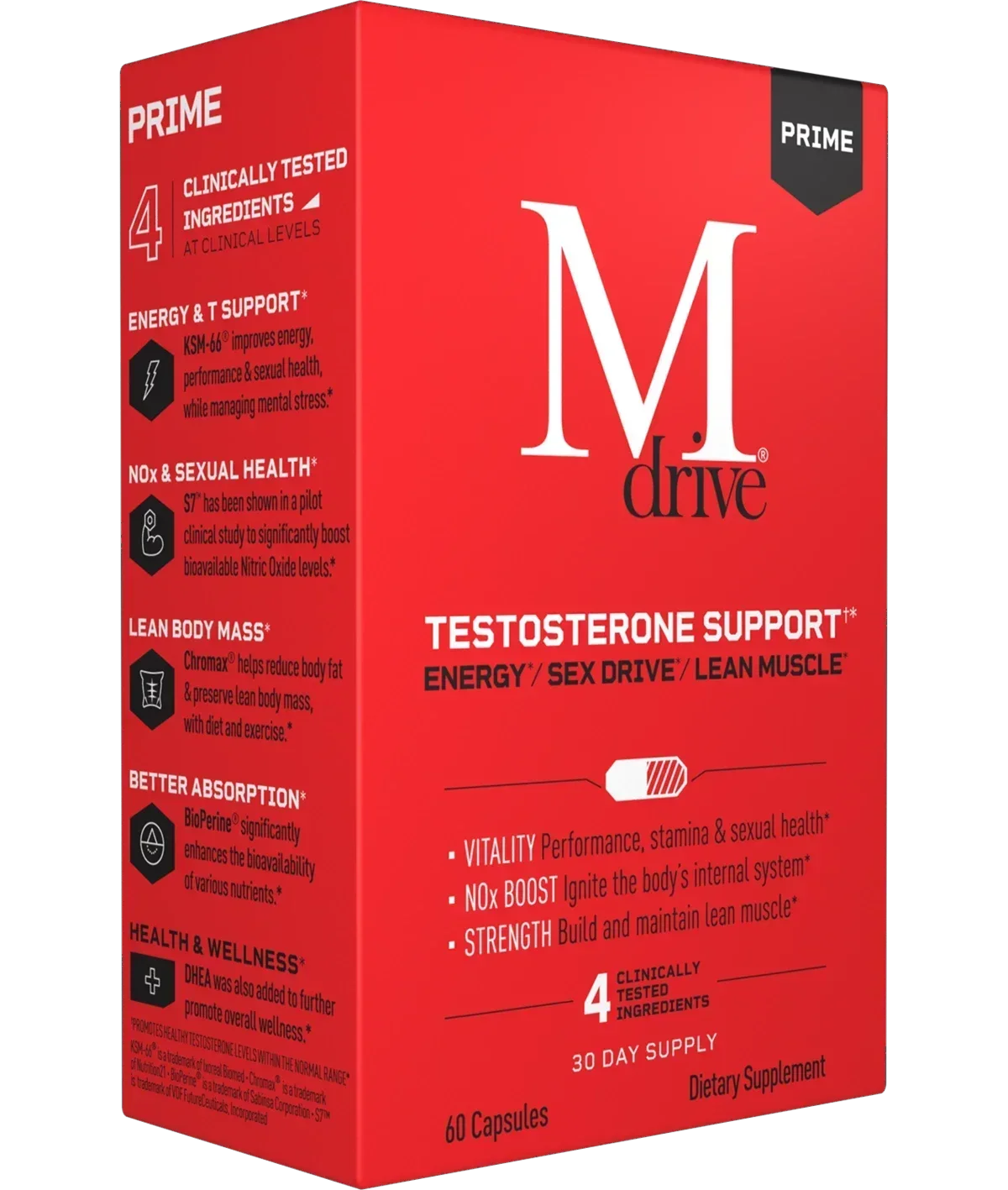 slide 1 of 4, MDrive Prime Testosterone Support, 60 ct