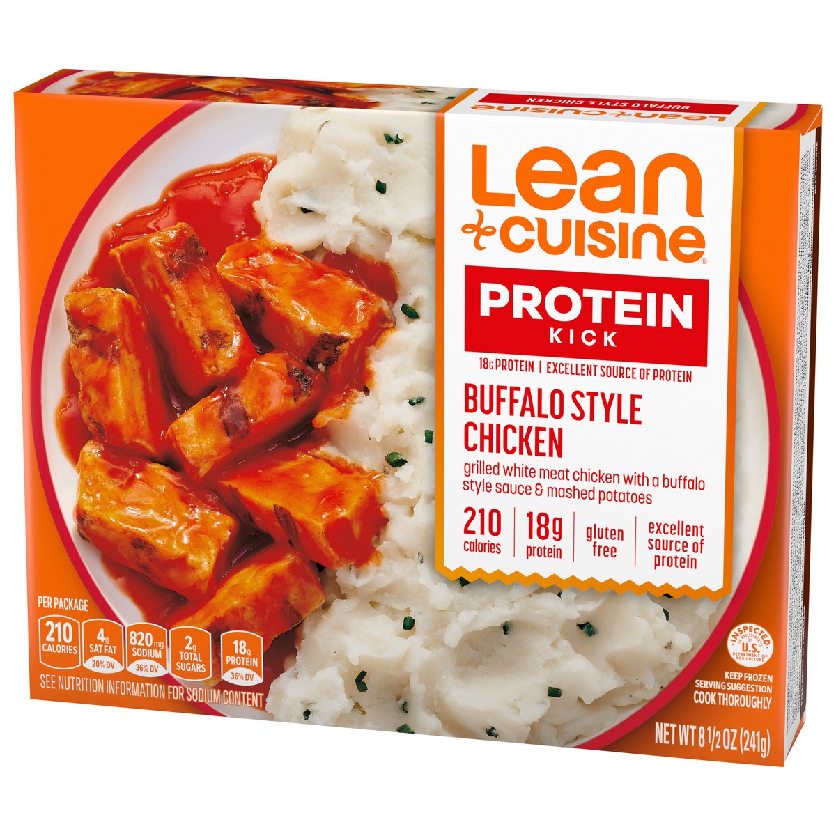 slide 6 of 9, Lean Cuisine Frozen Meal Buffalo Style Chicken, Protein Kick Microwave Meal, Microwave Chicken Dinner, Frozen Dinner for One, 8.5 oz