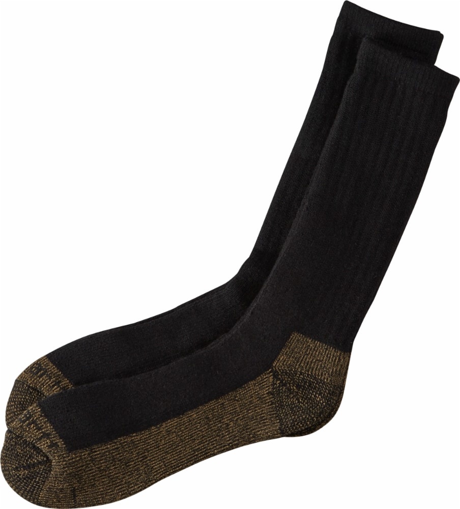 slide 1 of 1, Carhartt Men's Full-Cushion Steel-Toe Synthetic Work Boot Socks - Heather Black, LG