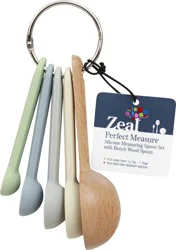 Zeal Silicone Measuring Spoon Set with Beech Wood Spoon - 1 pc