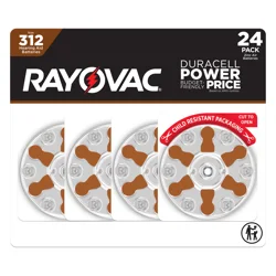 RAYOVAC Size 312 Hearing Aid Batteries (24 Pack)