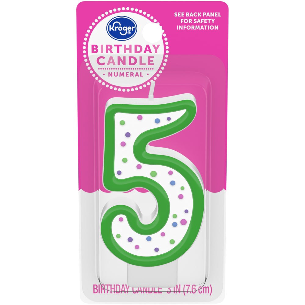 slide 2 of 2, Kroger #5 Numeral Candle, 3 in