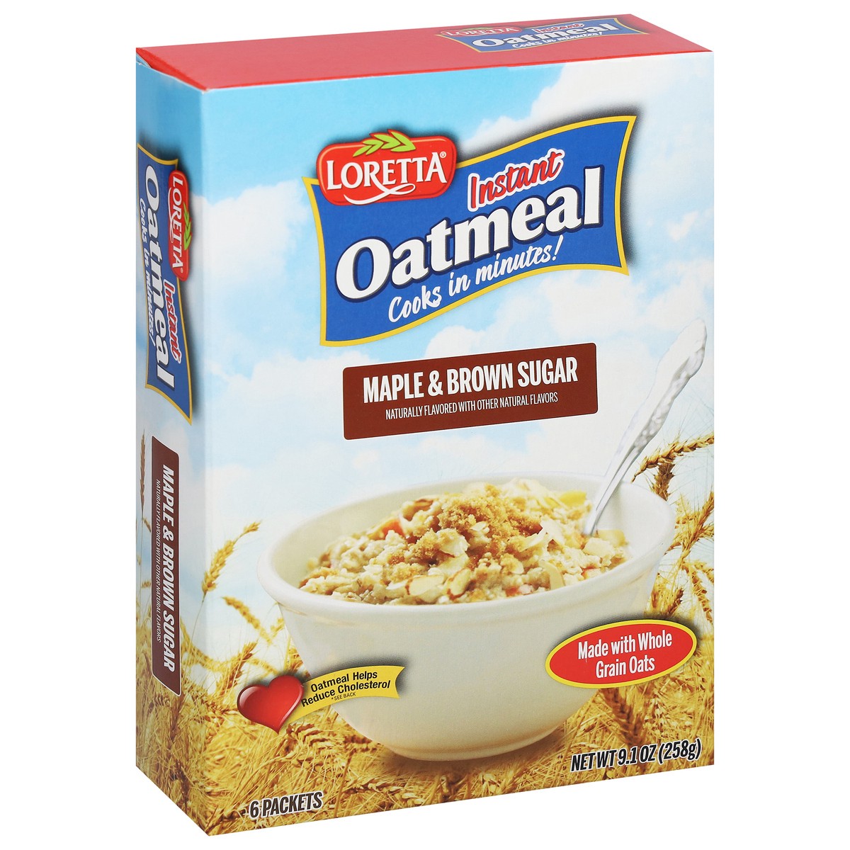 slide 4 of 9, Loretta Instant Maple & Brown Sugar Oatmeal 6 Packets, 6 ct
