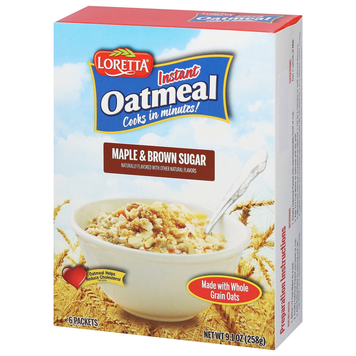 slide 8 of 9, Loretta Instant Maple & Brown Sugar Oatmeal 6 Packets, 6 ct