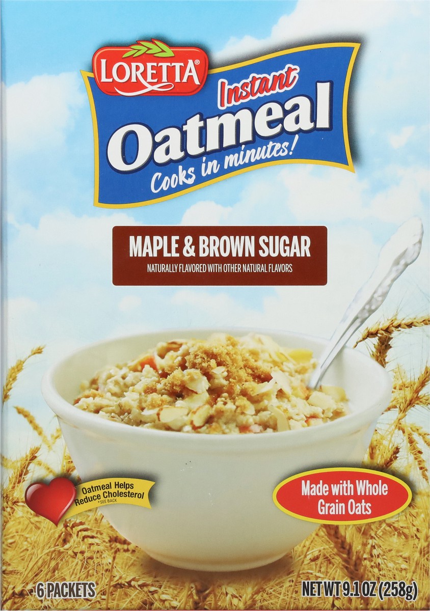 slide 2 of 9, Loretta Instant Maple & Brown Sugar Oatmeal 6 Packets, 6 ct