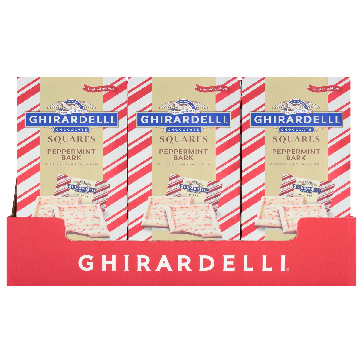 slide 1 of 9, Ghirardelli Peppermint Bark Chocolate Squares 1 ea, 1 ct