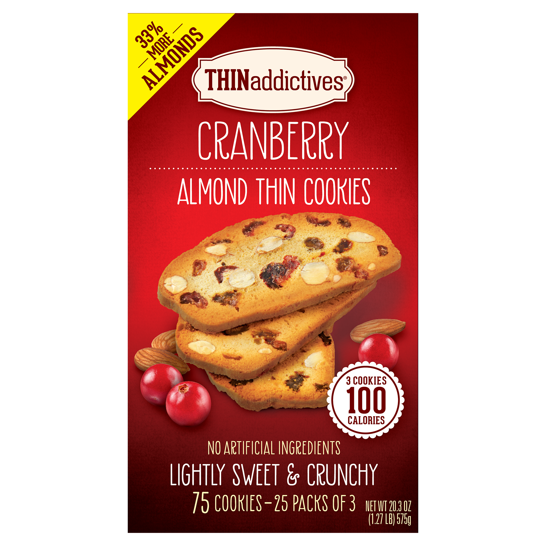 slide 1 of 2, Nonni's Thinaddictives Cranberry Almond Thins, 