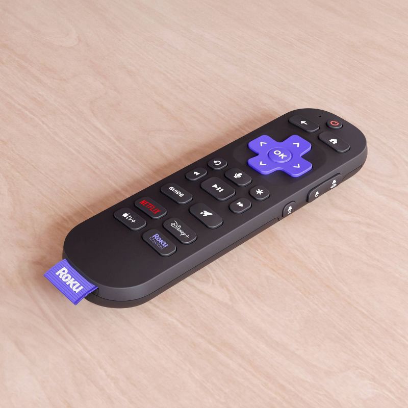 slide 5 of 9, Roku Voice Remote Pro (2nd Edition) Rechargeable replacement voice remote, backlit buttons, and hands-free voice controls, 1 ct