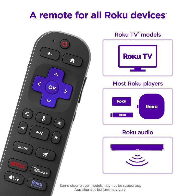 slide 7 of 9, Roku Voice Remote Pro (2nd Edition) Rechargeable replacement voice remote, backlit buttons, and hands-free voice controls, 1 ct