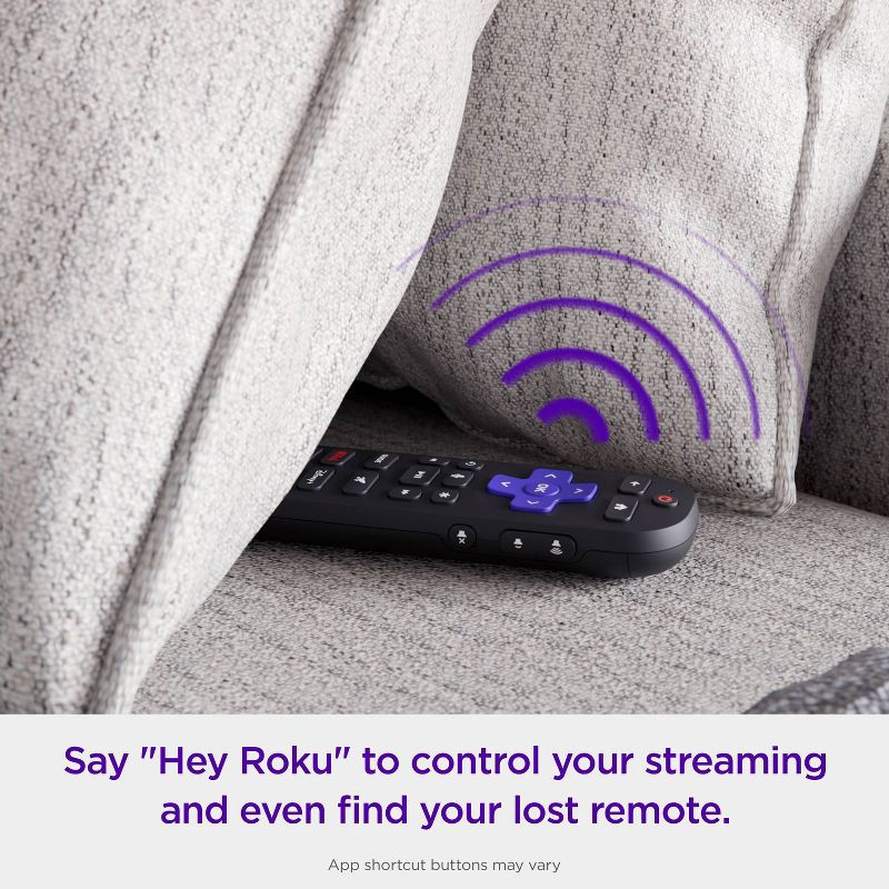 slide 8 of 9, Roku Voice Remote Pro (2nd Edition) Rechargeable replacement voice remote, backlit buttons, and hands-free voice controls, 1 ct