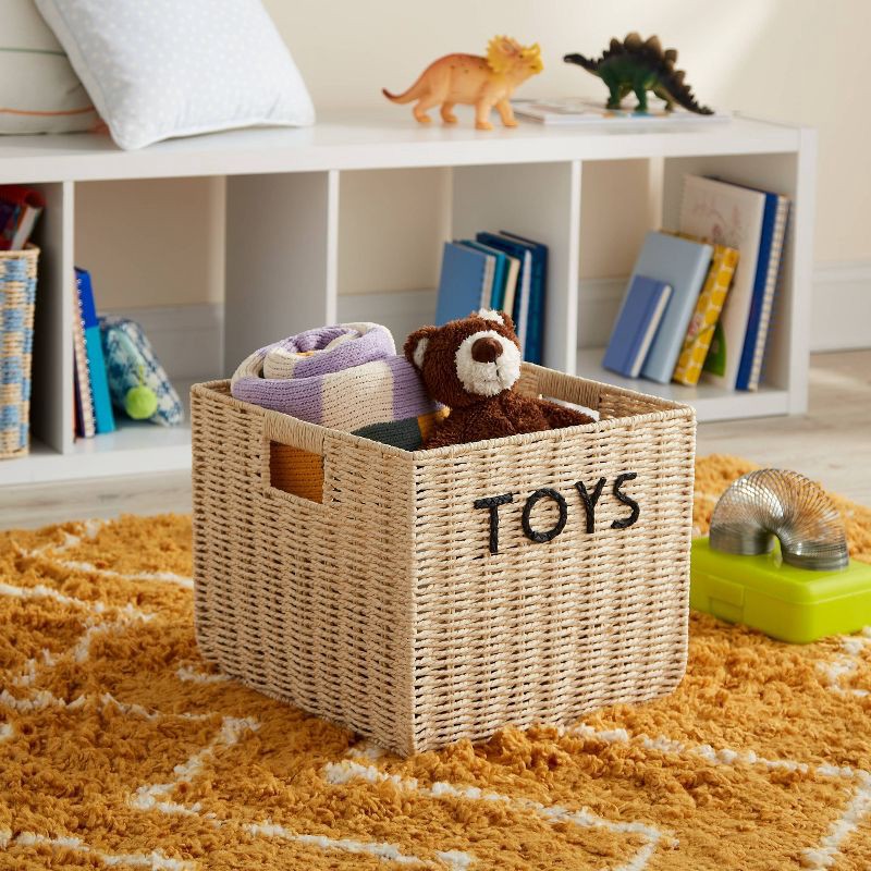 slide 2 of 3, Kids' Large Woven Toys Storage Basket Natural - Pillowfort™, 1 ct