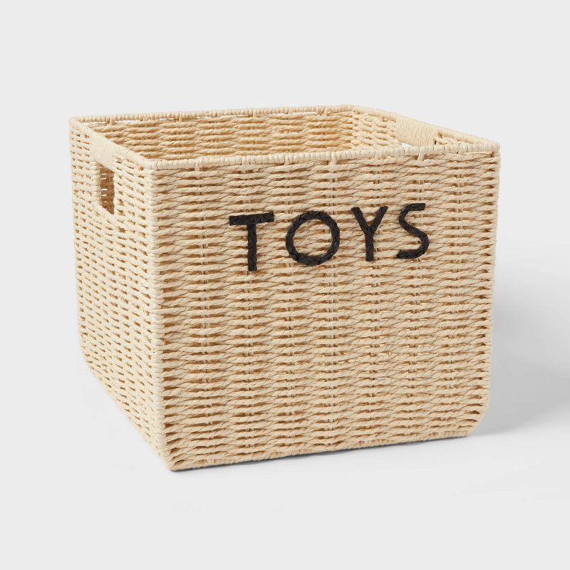slide 1 of 3, Kids' Large Woven Toys Storage Basket Natural - Pillowfort™, 1 ct