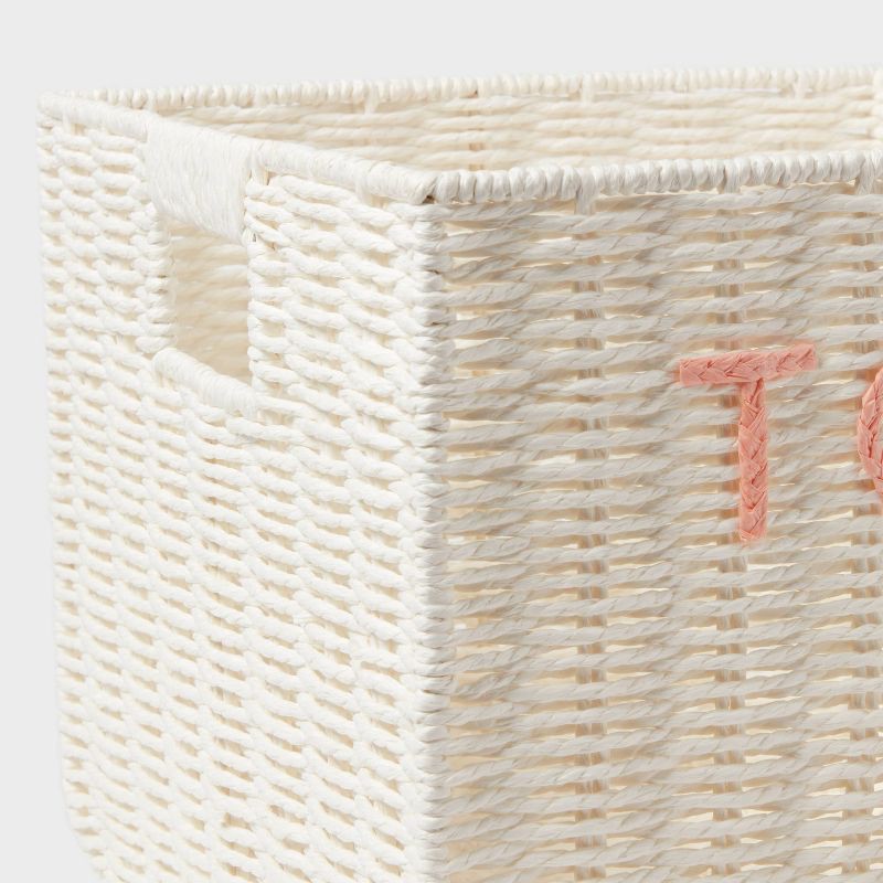 slide 3 of 3, Kids' Large Woven Toys Storage Basket White - Pillowfort™, 1 ct